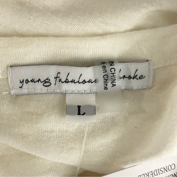 Young fabulous, & broke cream button down shirt - Picture 4 of 9